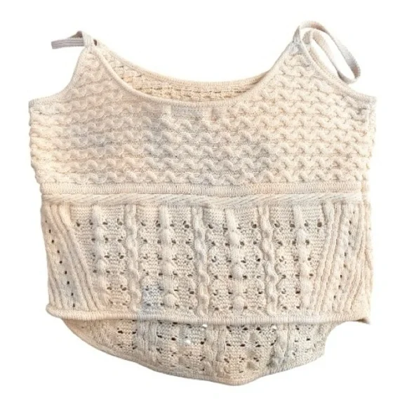 Jason Wu Crochet Knit Tank Top in Ivory Cream Size Large - Picture 5 of 7